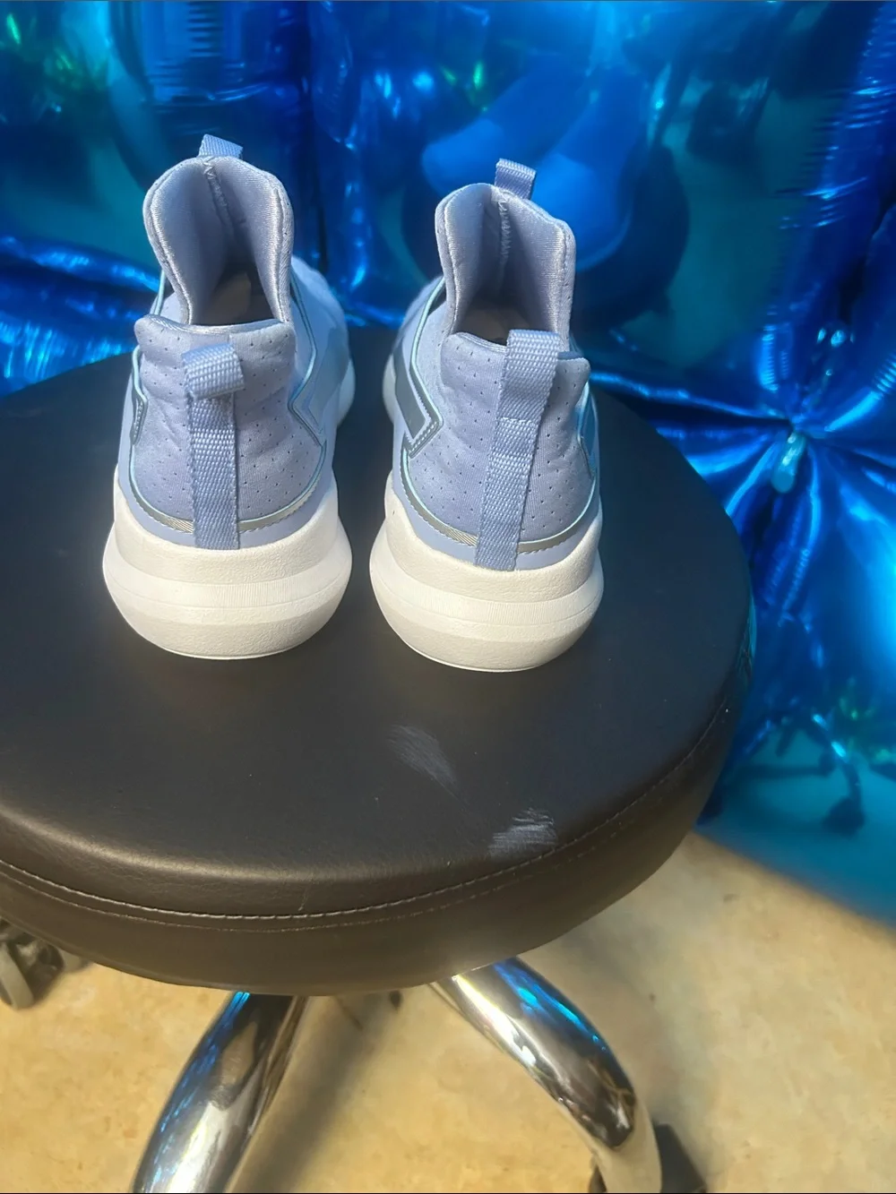 Puma Light Blue and Gray Slip-On Athletic Shoes